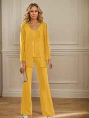 Chiffon Mother of the Bride Pantsuits with Jacket