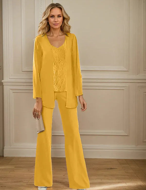 Chiffon Mother of the Bride Pantsuits with Jacket