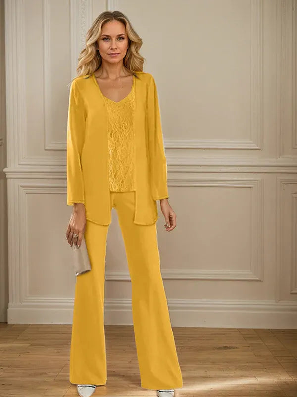 Chiffon Mother of the Bride Pantsuits with Jacket