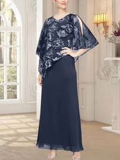 Long Glitter Mesh Dress with Novelty Asymmetric Overlay Bodice