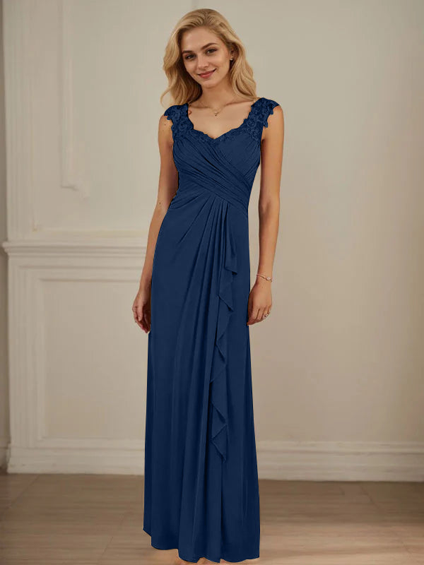 Champagne A-Line Sweetheart Neckline Pleated Mesh Dress