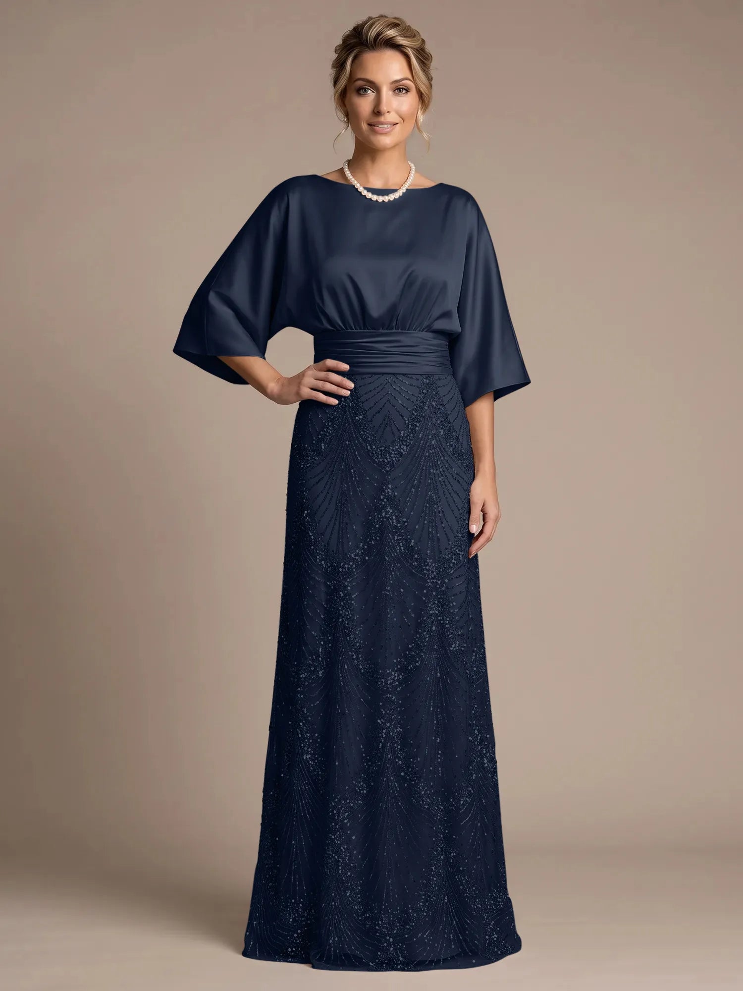4 Batwing Sleeves Mother of The Bride Dresses