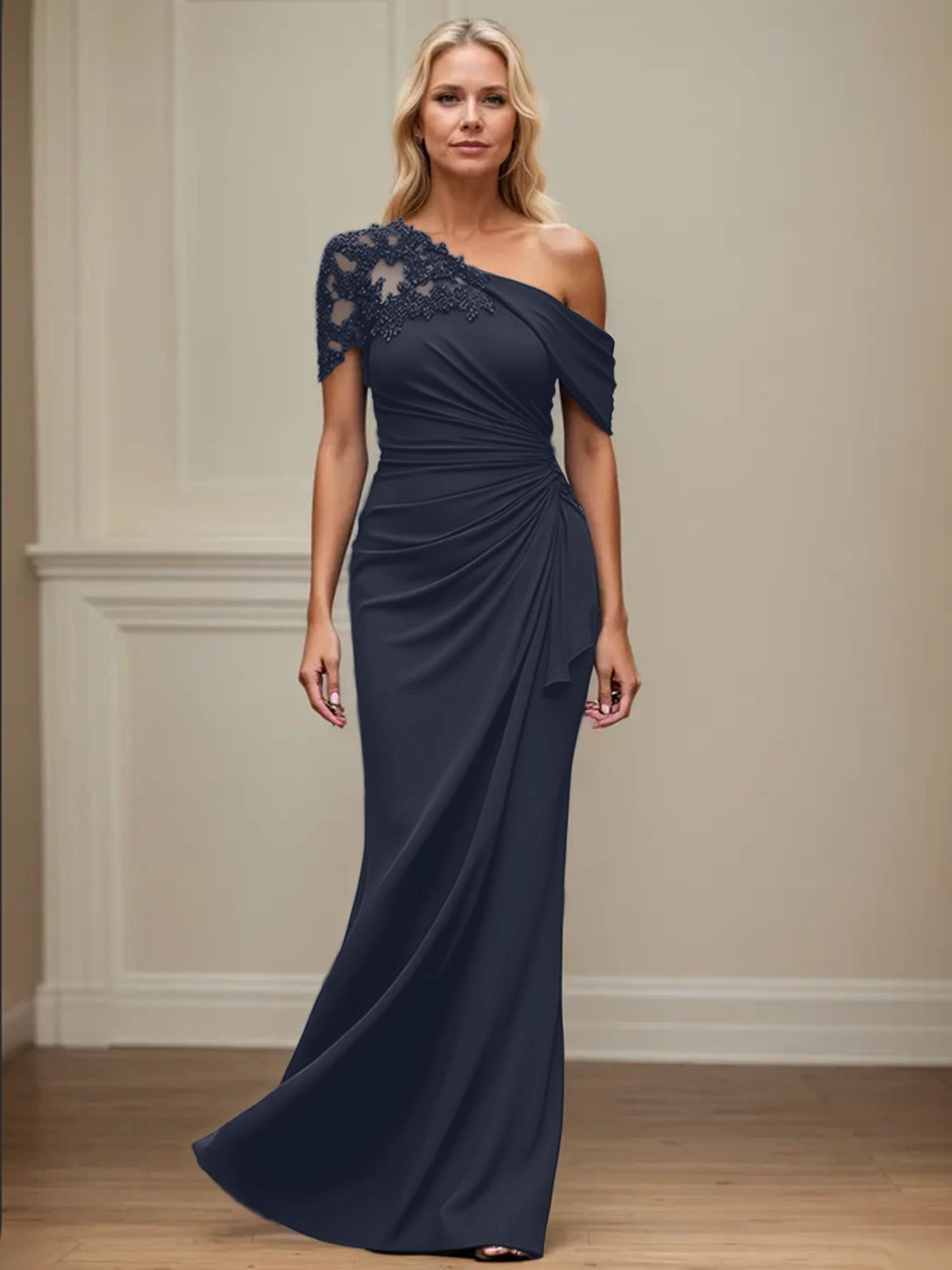 Mermaid Asymmetrical Mother of the Bride Dress with Appliques