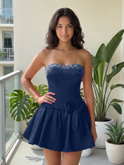 Fuchsia Pearl Corset Short Homecoming Dresses Large Waist Bow Lace Up Back