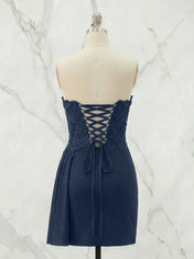 Strapless Sweetheart Draped Mini Homecoming Dress