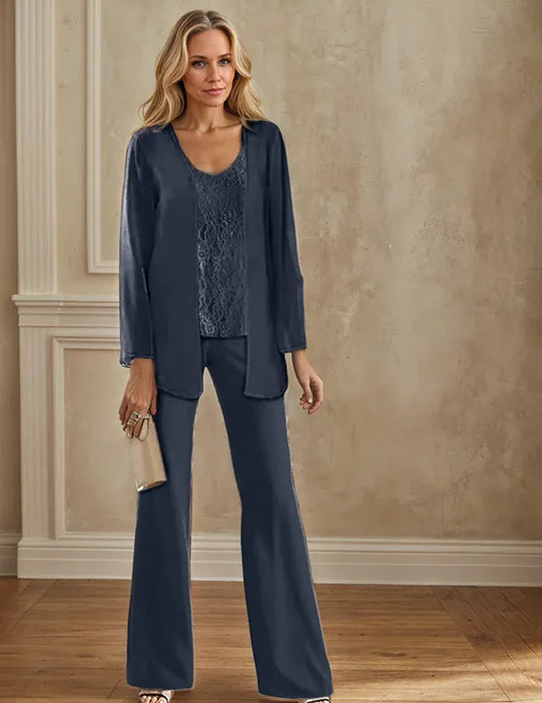 Chiffon Mother of the Bride Pantsuits with Jacket