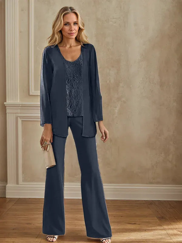 Chiffon Mother of the Bride Pantsuits with Jacket
