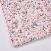 Dusty Pink Strapless Ruched Floral Floor-Length Gown Dress