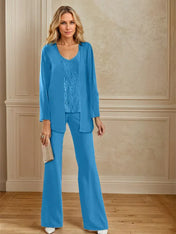 Chiffon Mother of the Bride Pantsuits with Jacket
