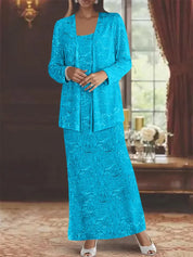 Robes de mère de la mariée en mousseline avec paillettes et veste 
