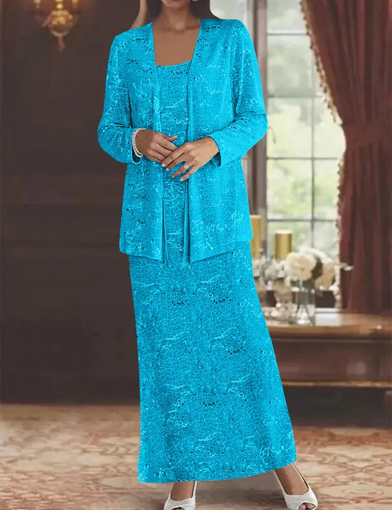 Chiffon Mother of the Bride Dresses with Sequins & Jacket