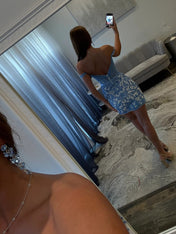 Off-Shoulder Lace Bodycon Homecoming Dress with Bow