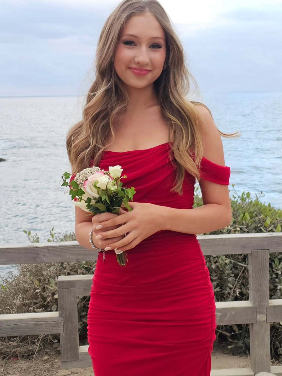 Blue Off The Shoulder Pleats Mermaid Long Formal Prom Dress