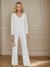 Chiffon Mother of the Bride Pantsuits with Jacket