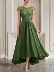A-line Scoop Floor-Length Lace Chiffon Mother of the Bride Dress With Sequins