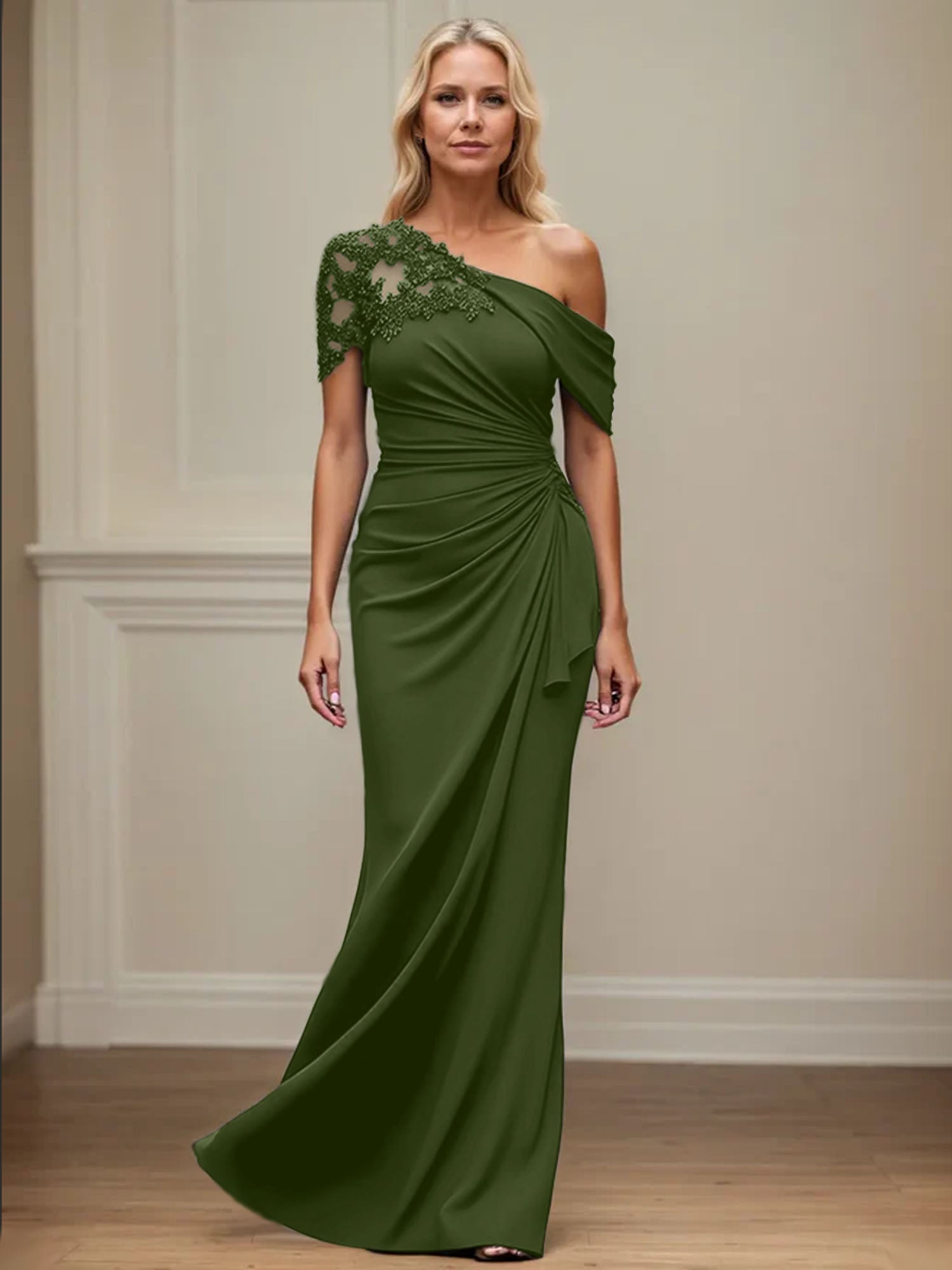 Mermaid Asymmetrical Mother of the Bride Dress with Appliques