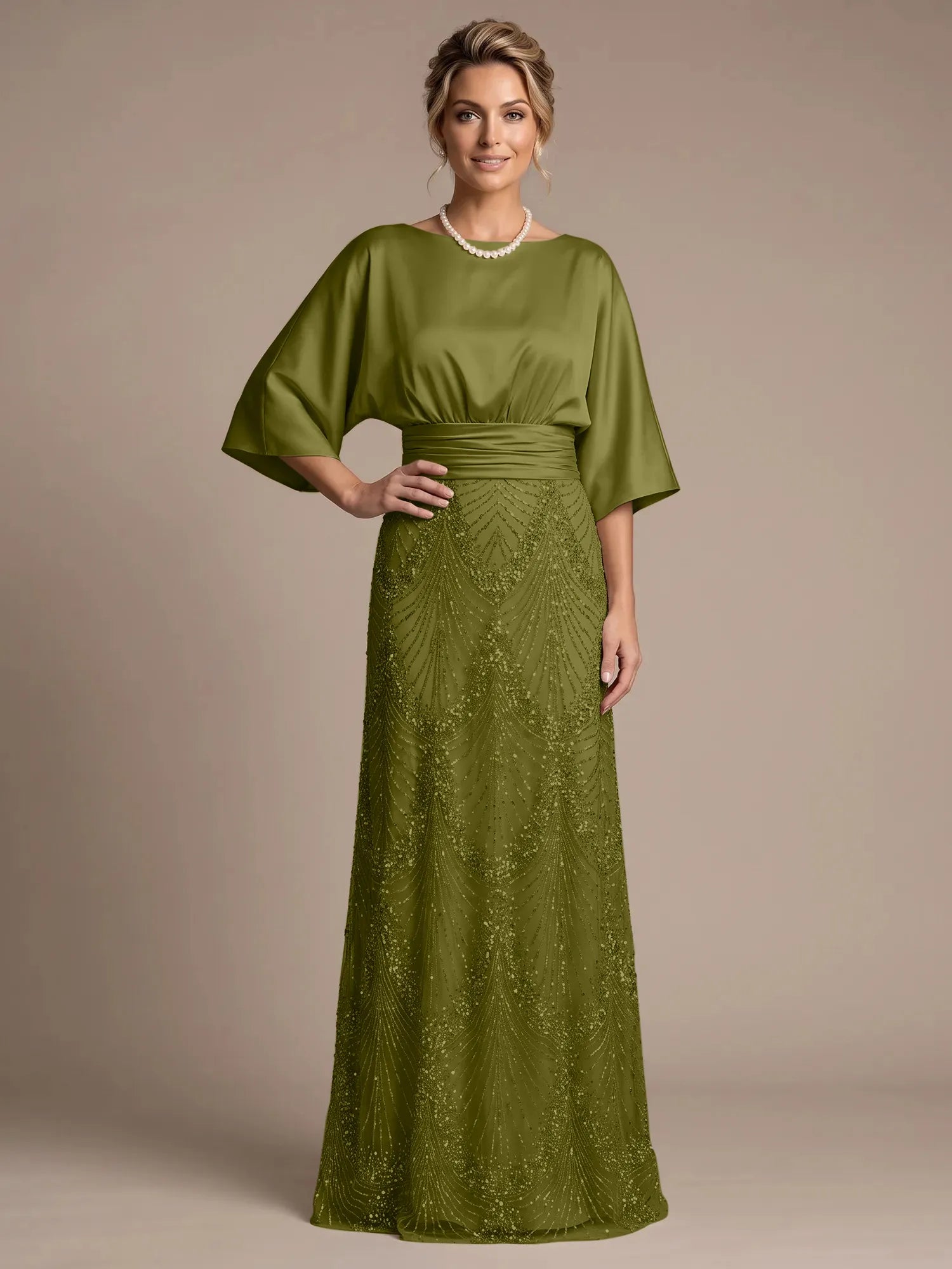 4 Batwing Sleeves Mother of The Bride Dresses
