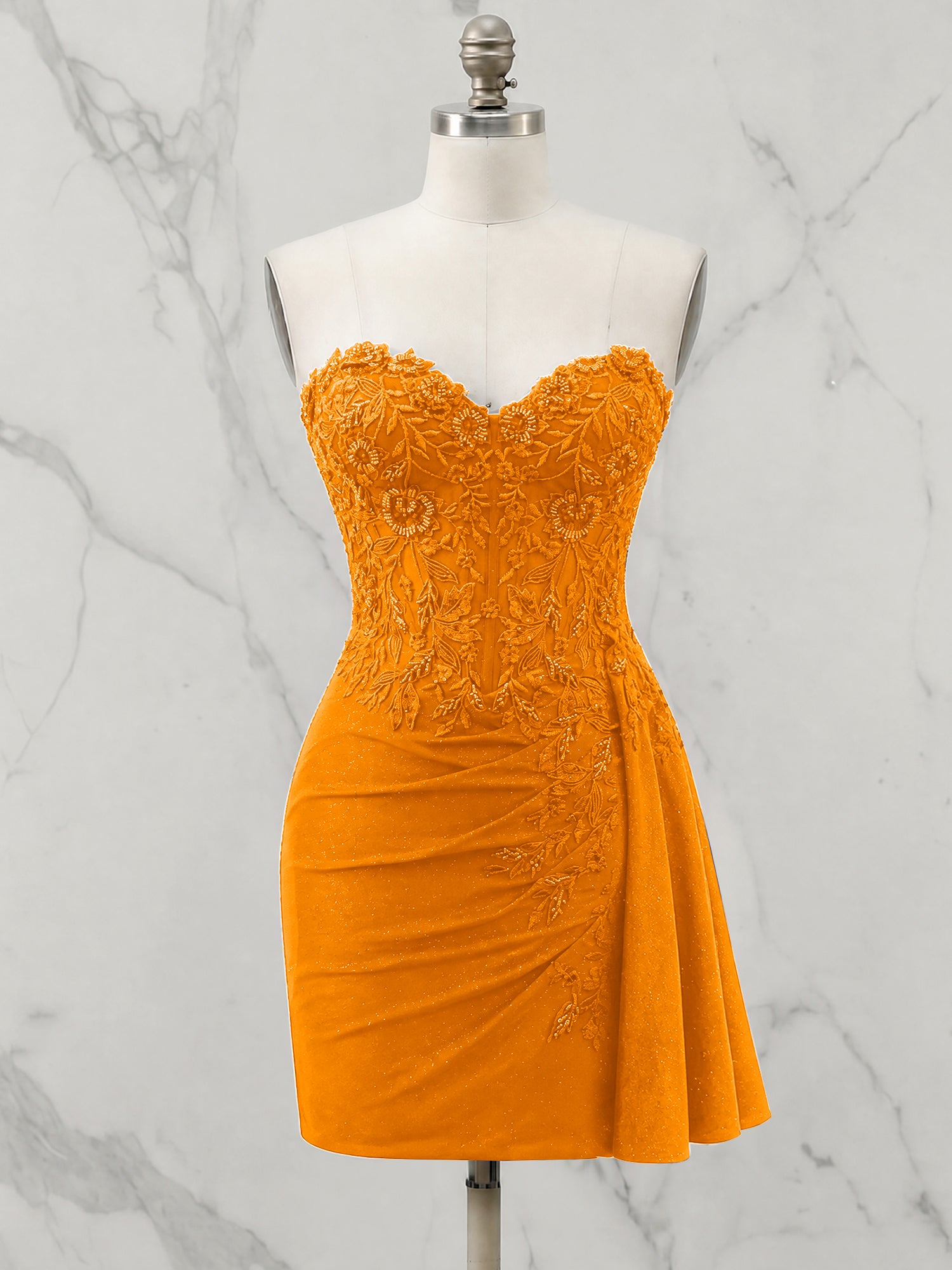 Strapless Sweetheart Draped Mini Homecoming Dress