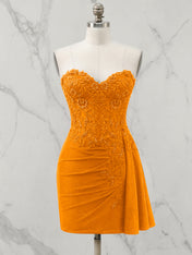 Strapless Sweetheart Draped Mini Homecoming Dress