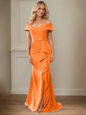 Sheath/Column V-Neck Illusion Floor-Length Lace Chiffon Mother of the Bride Dress With Pleated Sequins