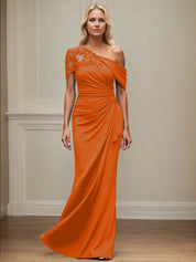 Trumpet/Mermaid Asymmetrical Mother of the Bride Dress with Appliques