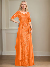 Chiffon Lace Maxi Dress