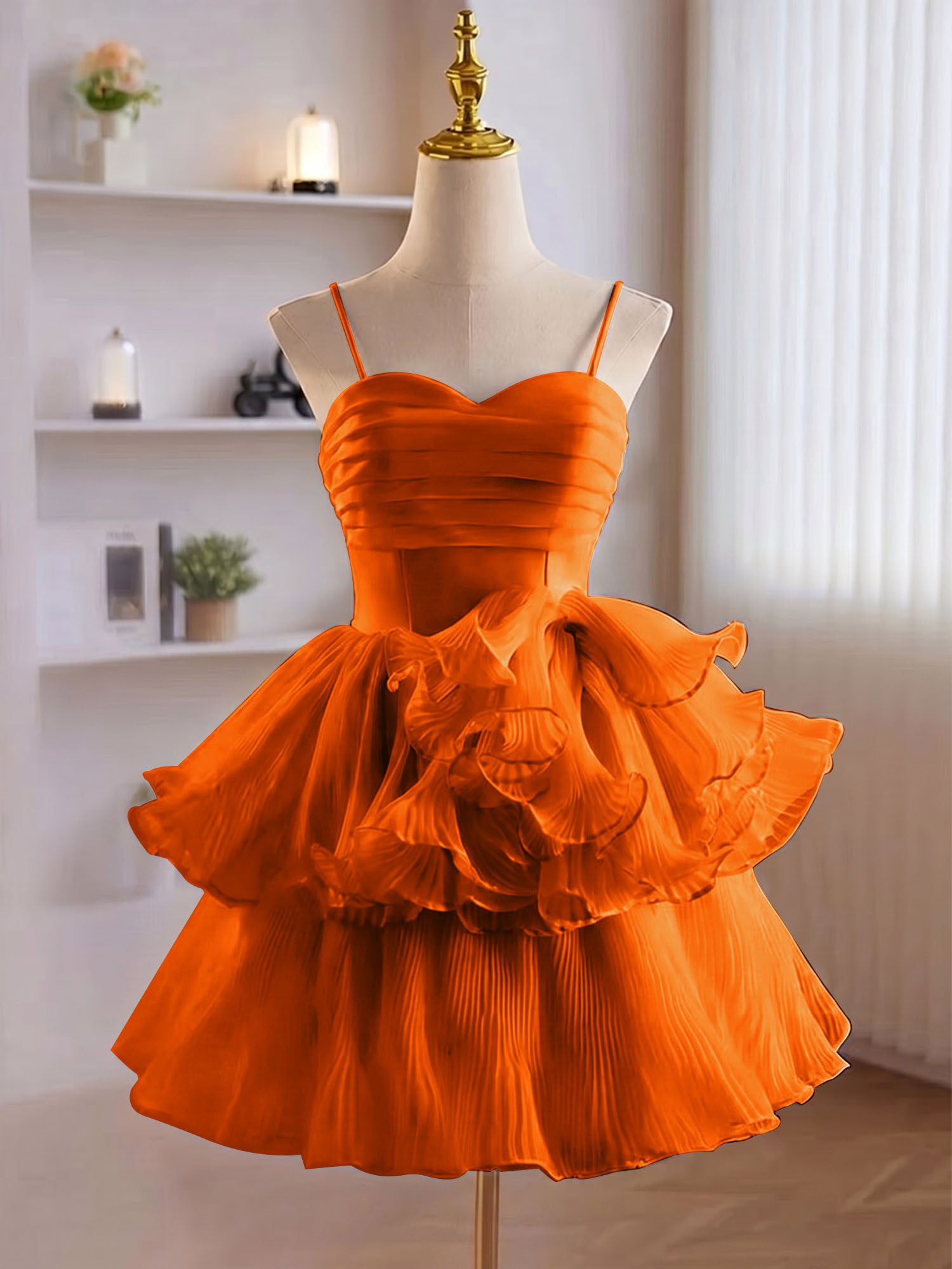 A-Line Ruffles Tiered Short Homecoming Dress