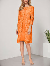 A-line Scoop Knee-Length Chiffon Lace Mother of the Bride Dress With Jacket