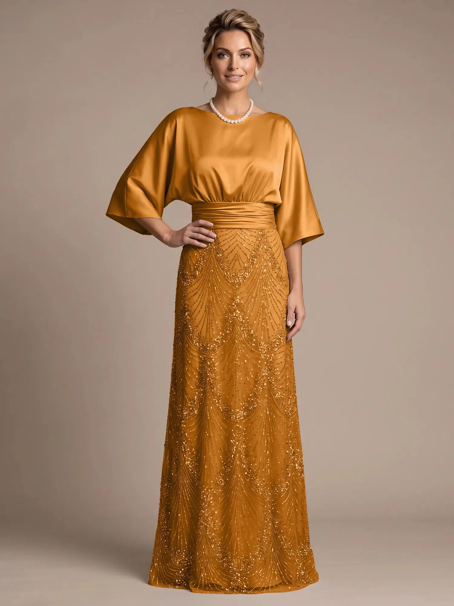 4 Batwing Sleeves Mother of The Bride Dresses