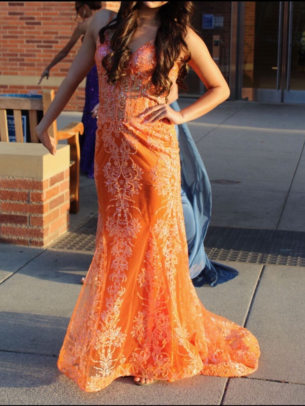 OrangeMermaidSpaghettiStrapsSequinsAppliquePromDress_2.jpg