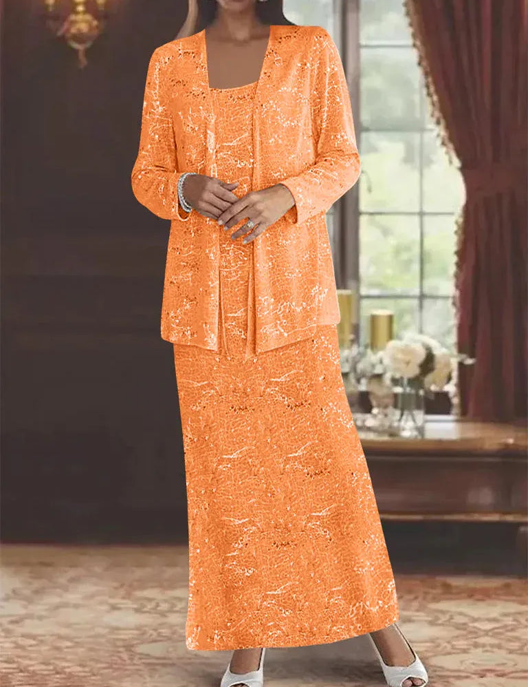 Chiffon Mother of the Bride Dresses with Sequins & Jacket
