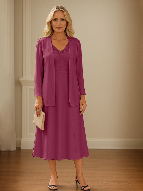 Chiffon Skirt Mother of The Bride Dress with Open Jacket