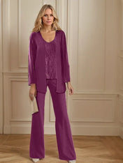 Chiffon Mother of the Bride Pantsuits with Jacket