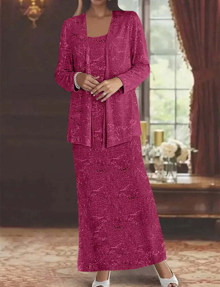 Chiffon Mother of the Bride Dresses with Sequins & Jacket