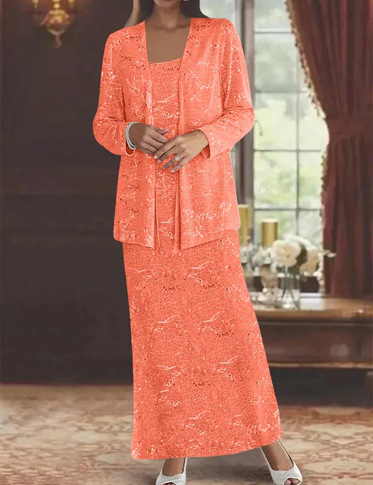 Chiffon Mother of the Bride Dresses with Sequins & Jacket