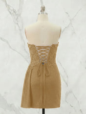 Strapless Sweetheart Draped Mini Homecoming Dress