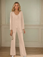 Chiffon Mother of the Bride Pantsuits with Jacket