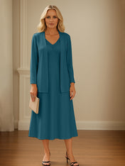 Chiffon Skirt Mother of The Bride Dress with Open Jacket