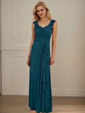 Champagne A-Line Sweetheart Neckline Pleated Mesh Dress