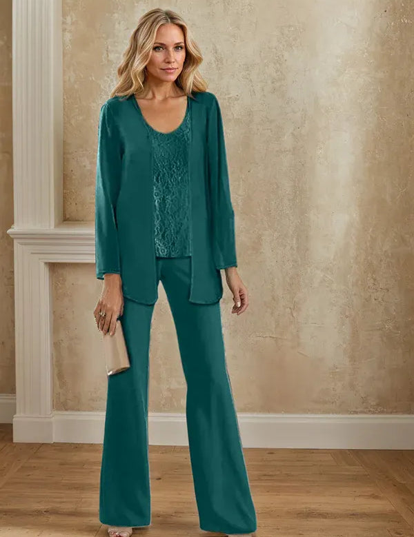 Chiffon Mother of the Bride Pantsuits with Jacket