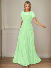 Dark Navy A-Line Boatneck Sequins Chiffon Dress