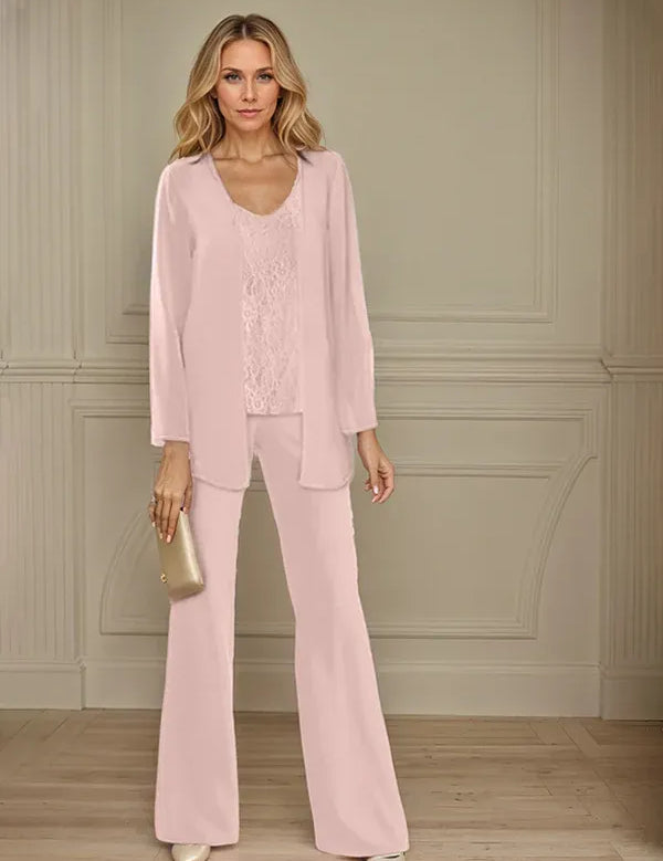 Chiffon Mother of the Bride Pantsuits with Jacket