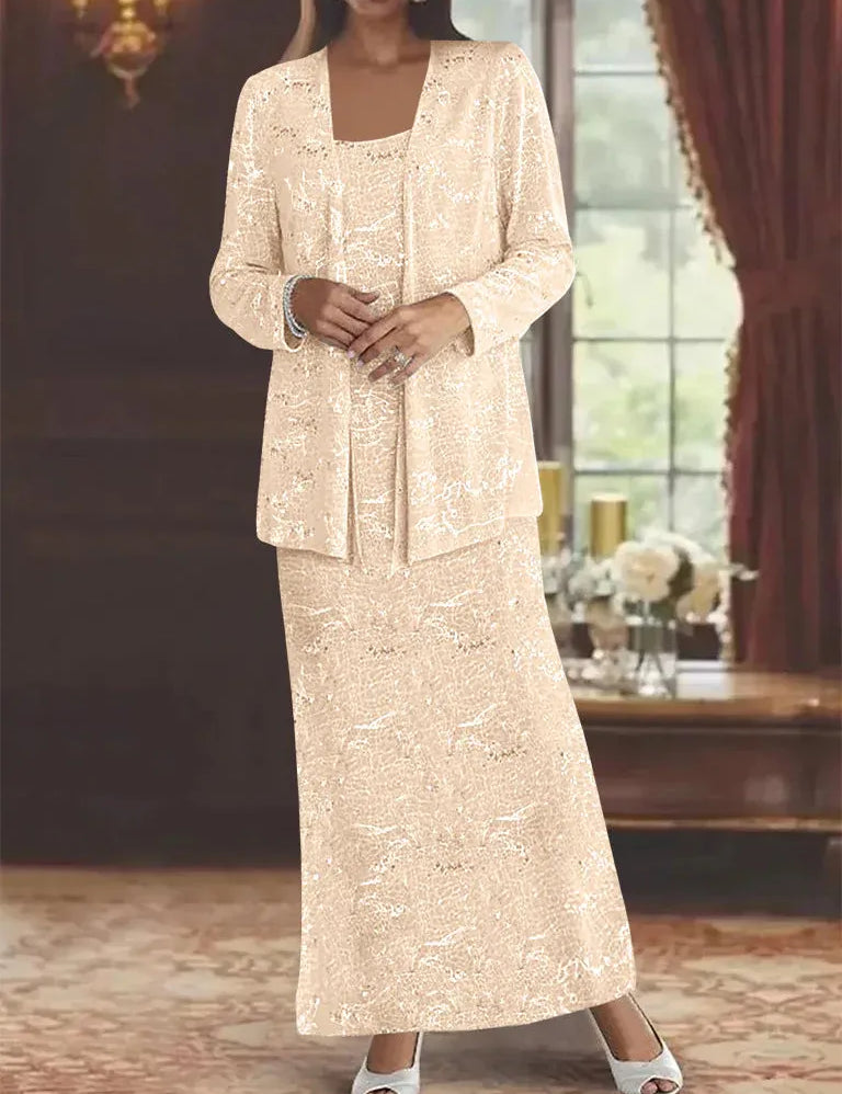Chiffon Mother of the Bride Dresses with Sequins & Jacket