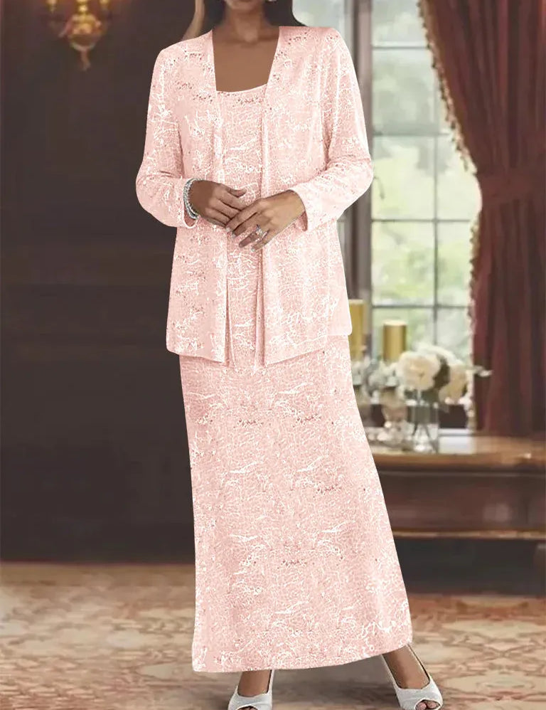 Chiffon Mother of the Bride Dresses with Sequins & Jacket
