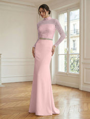 Formal Dress White Sheath Illusion Neck Beaded Chiffon Maxi Dress
