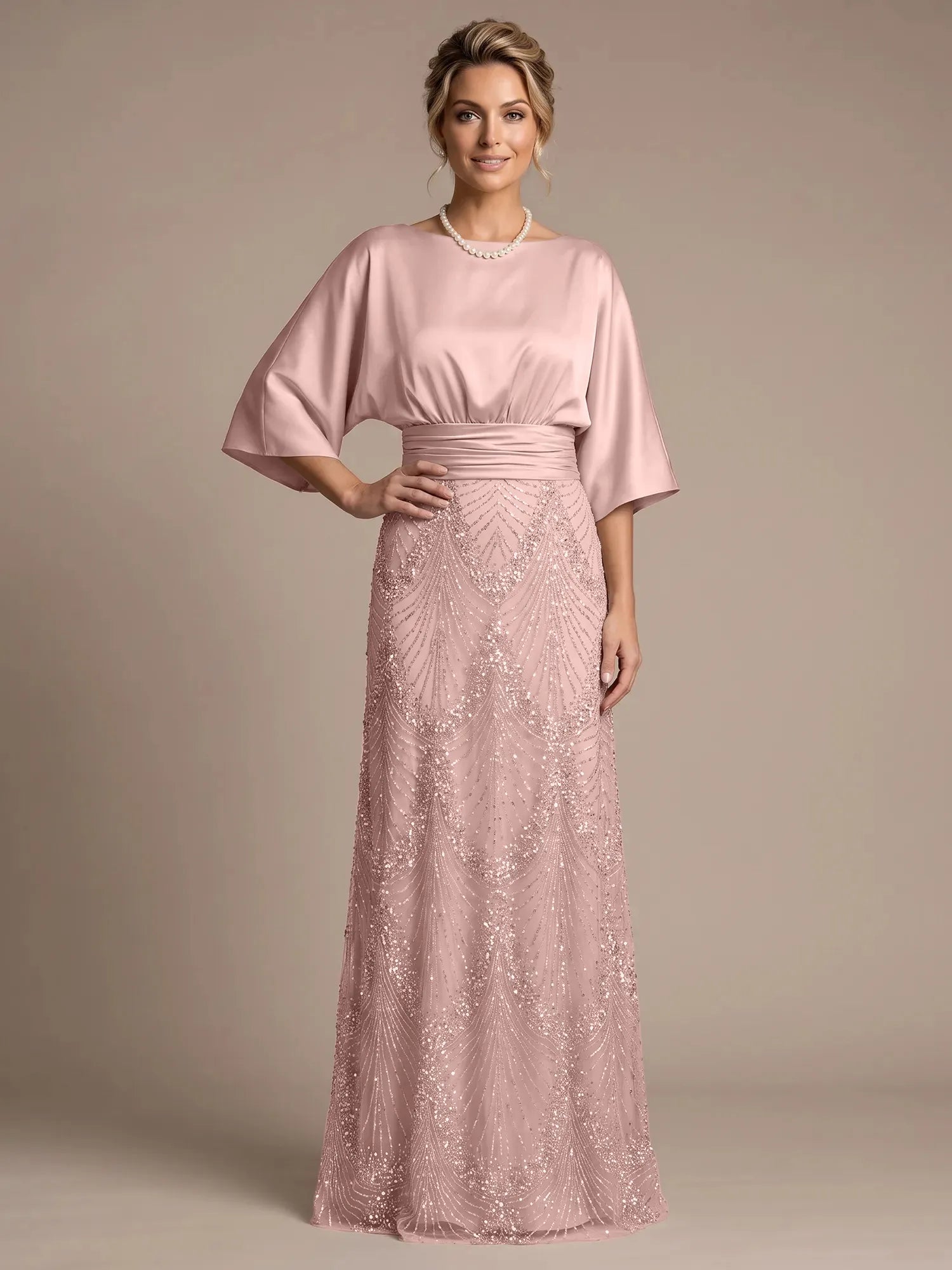 4 Batwing Sleeves Mother of The Bride Dresses