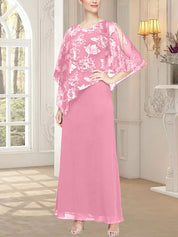 Robe longue en maille pailletée avec corsage asymétrique fantaisie superposé 
