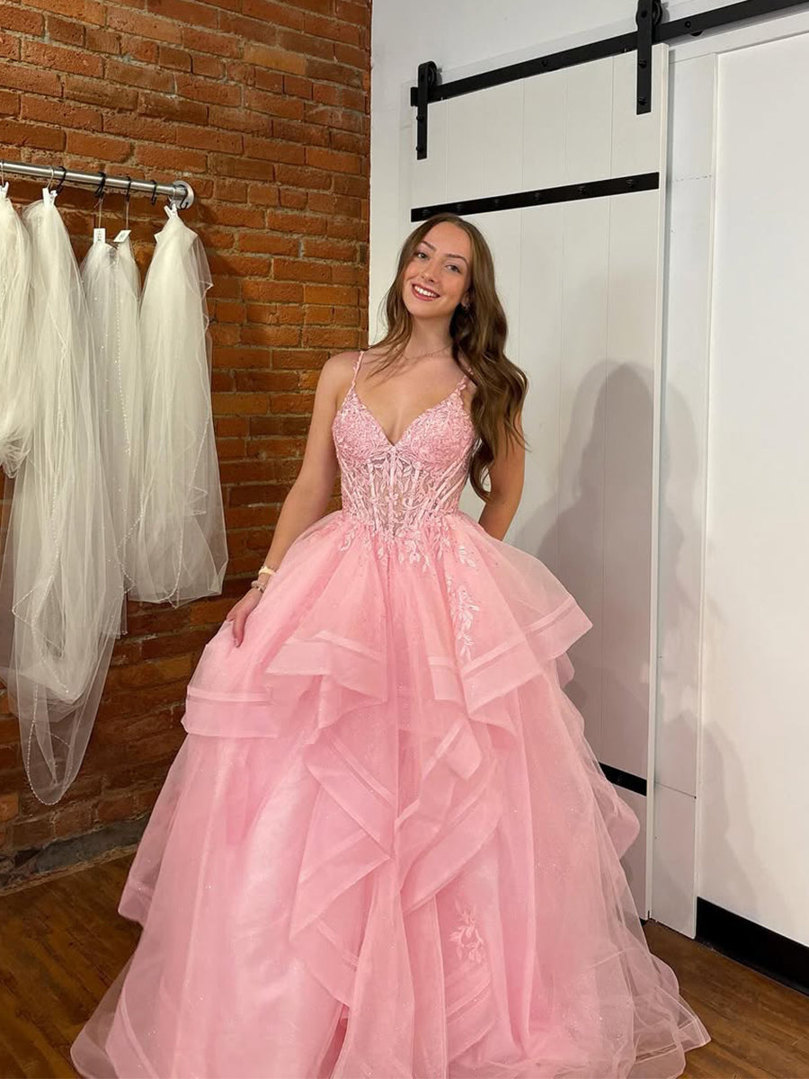 PinkALineTieredTulleLongPromDresswithLaceApplique_2.jpg