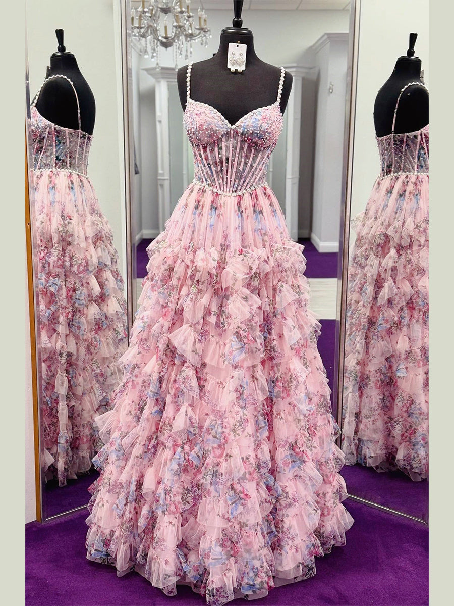 PinkFloralRuffledTulleCorsetPromDresswithPearlAccents.jpg