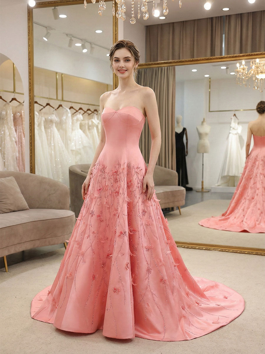 PinkSatinStraplessLongPromDresswithFloralVines_4.jpg